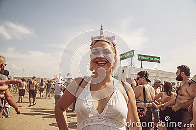 Woodstock Poland Rock festival celebrating visitor Editorial Stock Photo